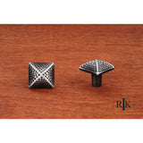 RK International - Square Knob with Divet Indents - Distressed Nickel