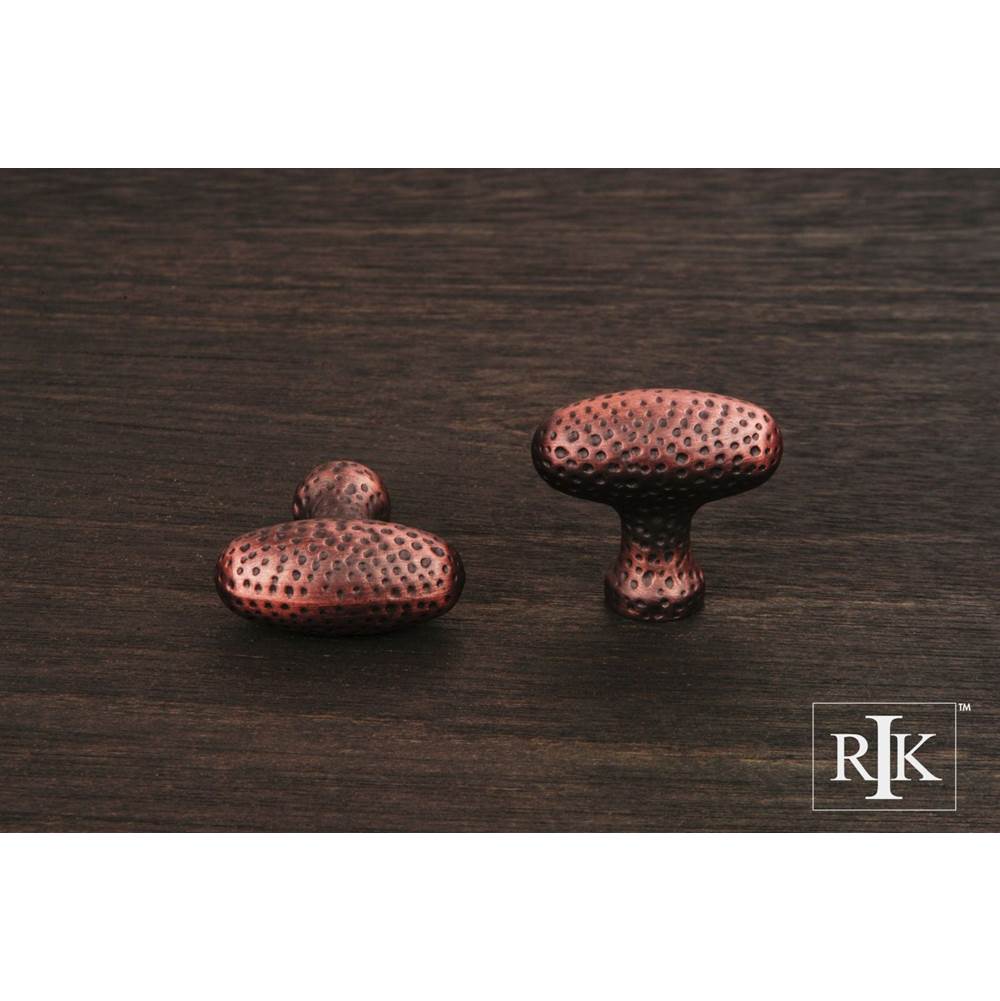 RK International - Slim Egg Knob with Divet Indents - Distressed Copper