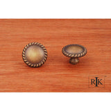 RK International - Plain Knob with Rope  at  Edge - Antique English