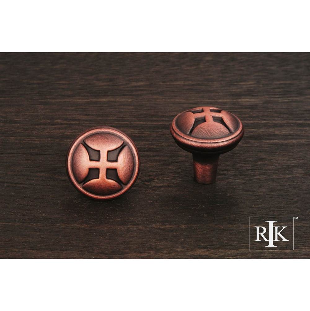 RK International - Solid Four Petal Knob - Distressed Copper
