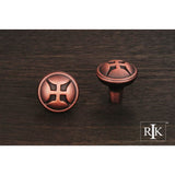RK International - Solid Four Petal Knob - Distressed Copper