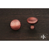 RK International - Solid Round Knob with Divet Indents - Distressed Copper
