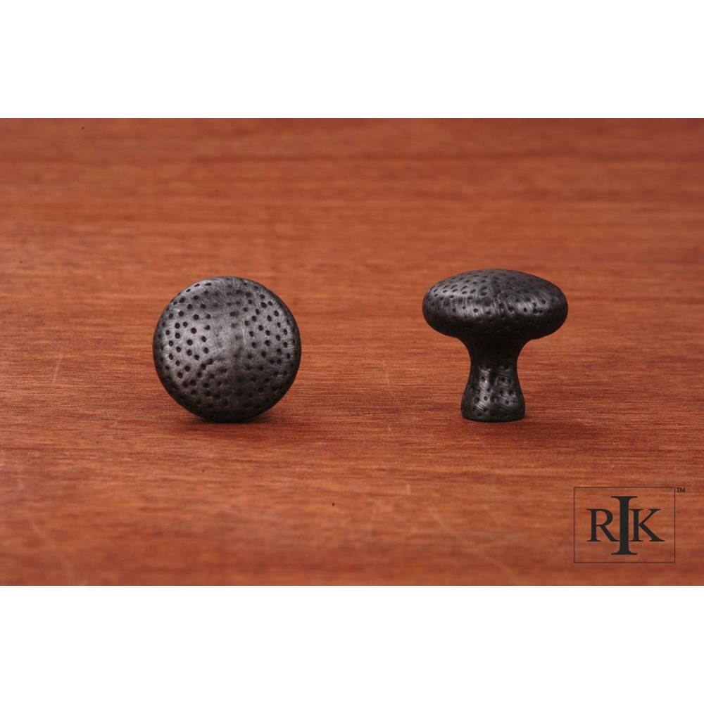 RK International - Solid Round Knob with Divet Indents - Distressed Nickel