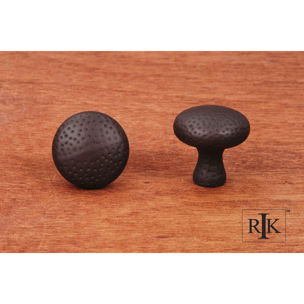 RK International - Solid Round Knob with Divet Indents - Oil Rubbed Bronze