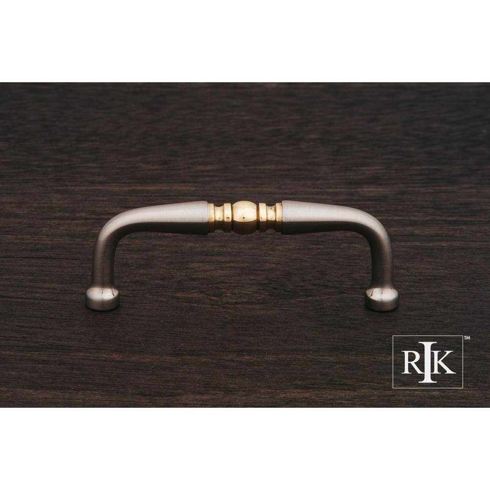 RK International - 3'' c/c Decorative Curved Pull - Satin Nickel,Brass