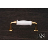 RK International - Porcelain Middle Pull - Polished Brass,White