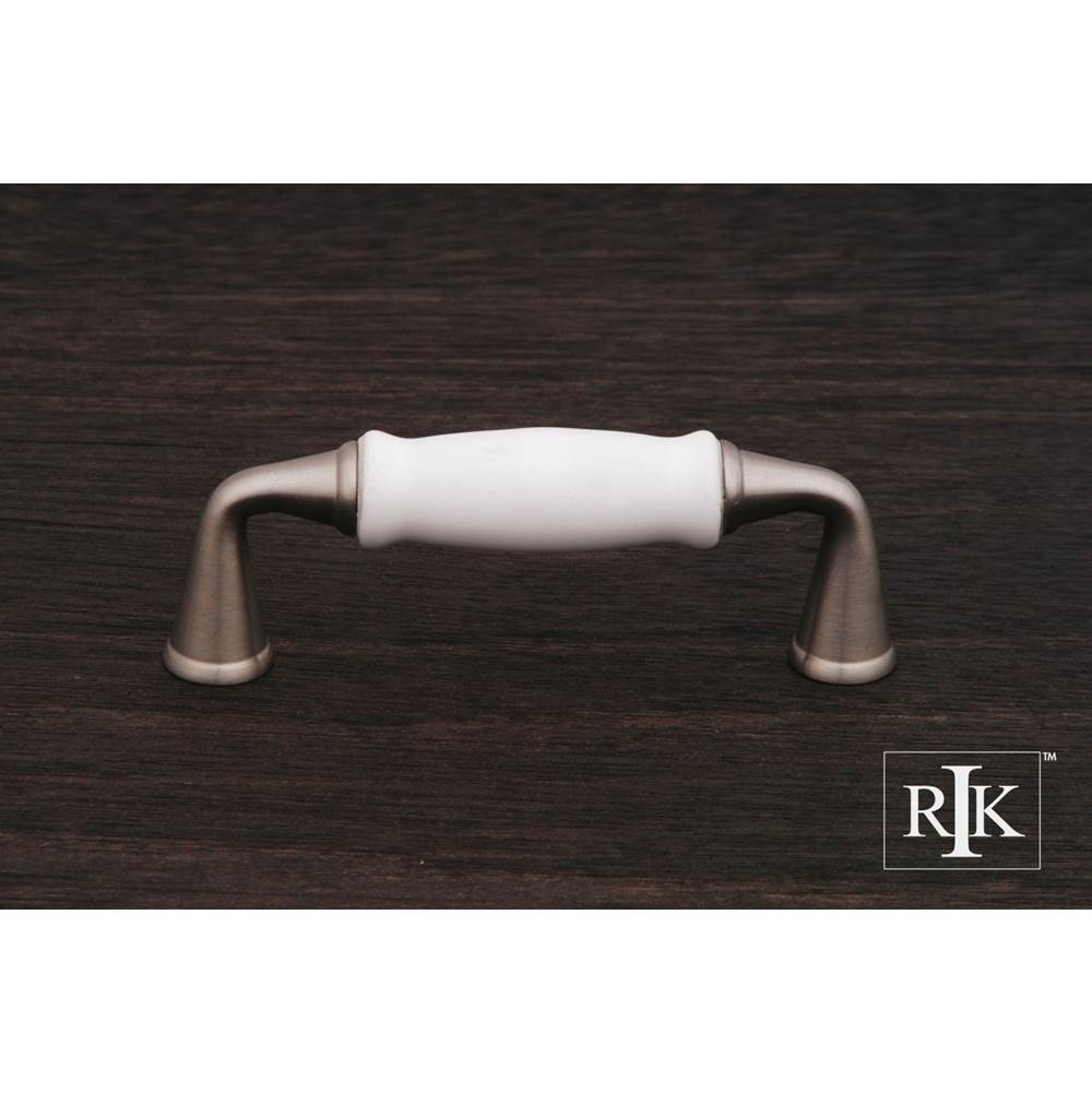 RK International - Porcelain Middle Pull - Satin Nickel,White