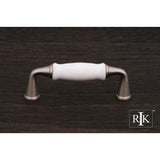 RK International - Porcelain Middle Pull - Satin Nickel,White