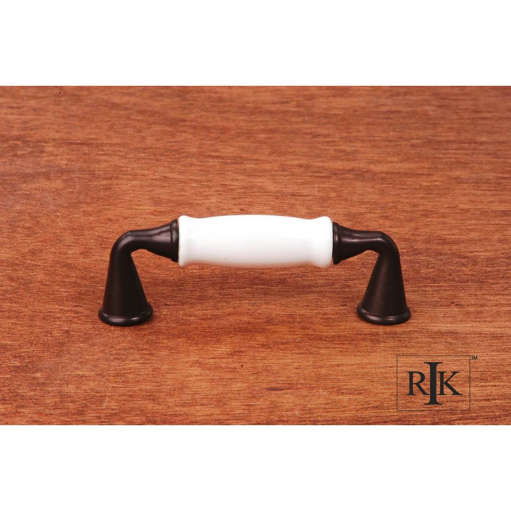 RK International - Porcelain Middle Pull - Oil Rubbed Bronze,White