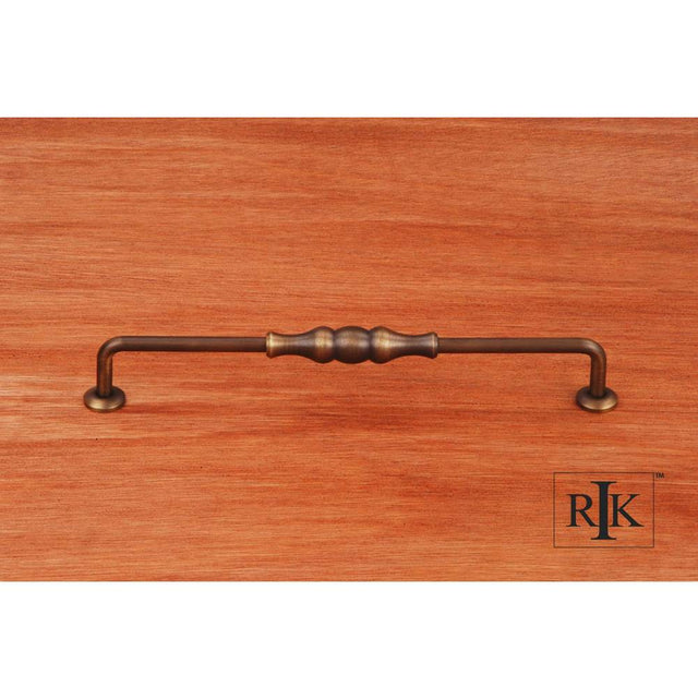 RK International - 8'' c/c Beaded Middle Vertical Pull - Antique English