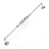RK International - 8'' c/c Beaded Middle Vertical Pull - Polished Nickel
