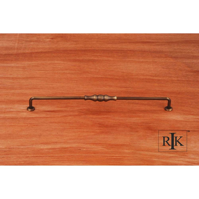 RK International - 12'' c/c Beaded Middle Vertical Pull - Antique English