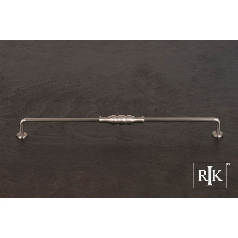 RK International - 12'' c/c Beaded Middle Vertical Pull - Satin Nickel