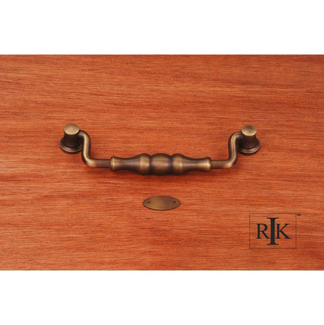 RK International - 5'' c/c Beaded Middle Hanging Pull - Antique English