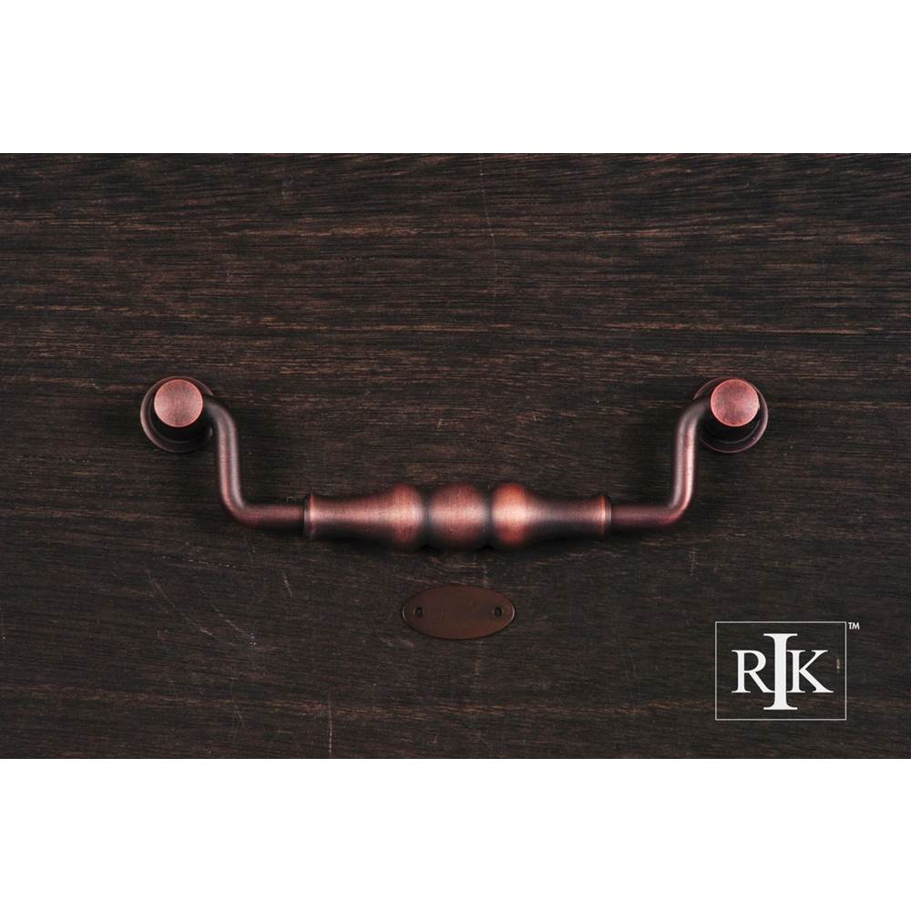 RK International - 5'' c/c Beaded Middle Hanging Pull - Distressed Copper