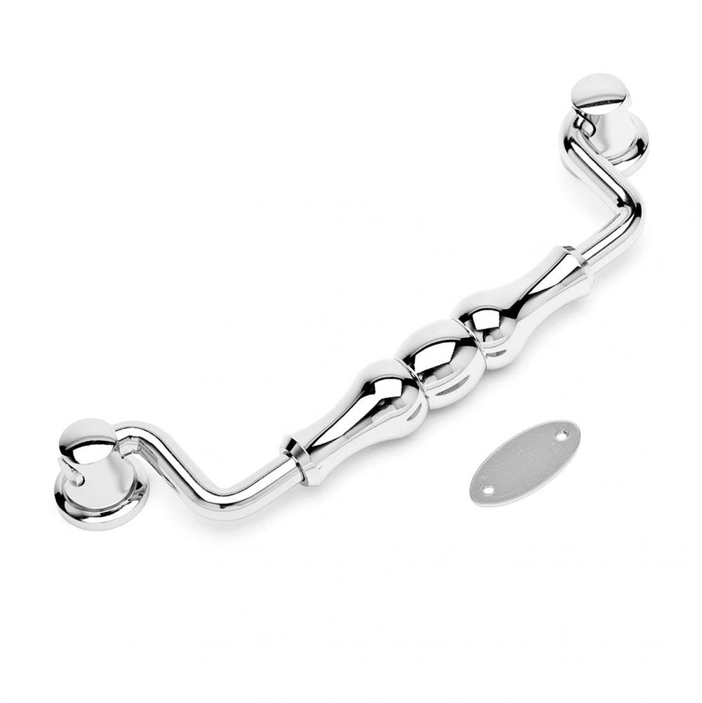 RK International - 5'' c/c Beaded Middle Hanging Pull - Polished Nickel