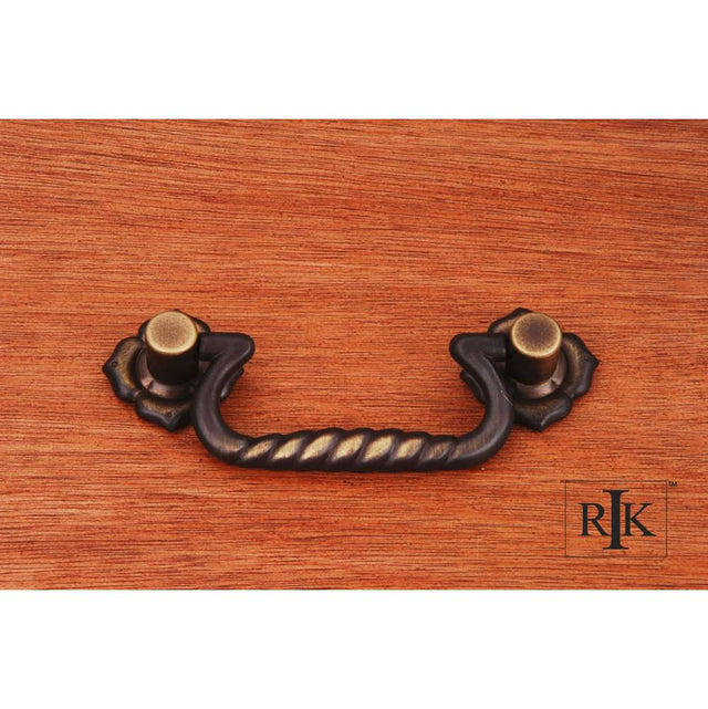 RK International - Rope Bail Pull with Clover Ends - Antique English