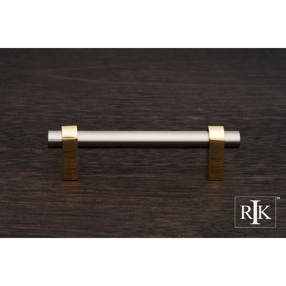RK International - 3'' c/c Two Tone Rod Pull - Satin Nickel,Brass