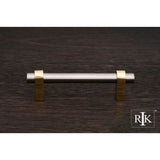 RK International - 3'' c/c Two Tone Rod Pull - Satin Nickel,Brass