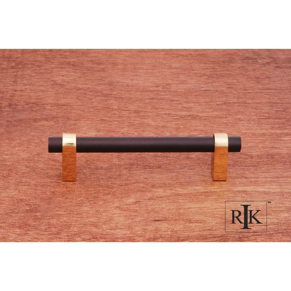 RK International - 3 1/2'' c/c Two Tone Rod Pull - Oil Rubbed Bronze,Brass