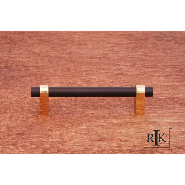 RK International - 3 1/2'' c/c Two Tone Rod Pull - Oil Rubbed Bronze,Brass