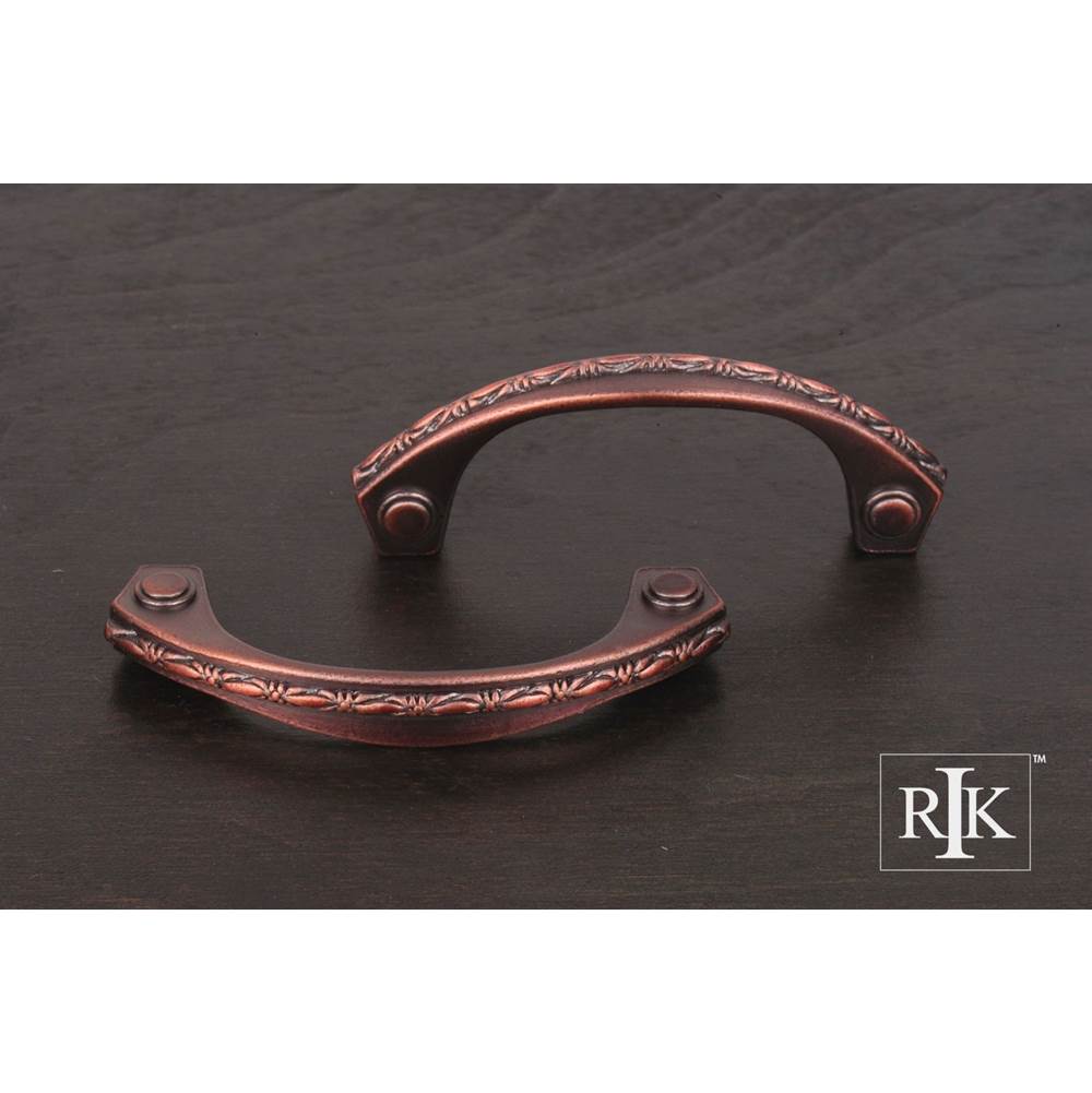 RK International - Deco-Leaf Bow Pull - Distressed Copper
