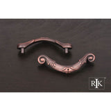 RK International - 3'' c/c Ornate Curved Drop Pull - Distressed Copper