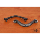 RK International - 3 1/2'' c/c Ornate Curved Drop Pull - Distressed Nickel
