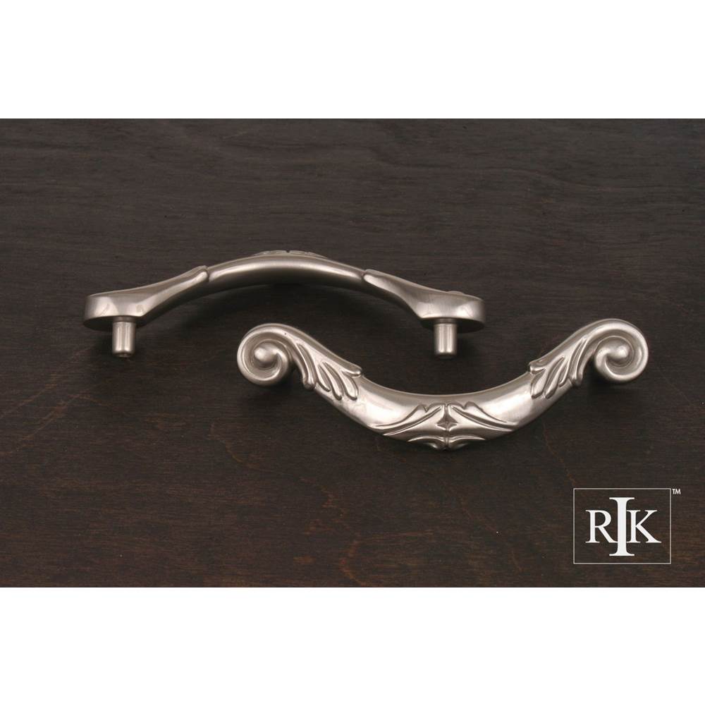 RK International - 3 1/2'' c/c Ornate Curved Drop Pull - Satin Nickel