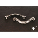 RK International - 3 1/2'' c/c Ornate Curved Drop Pull - Satin Nickel