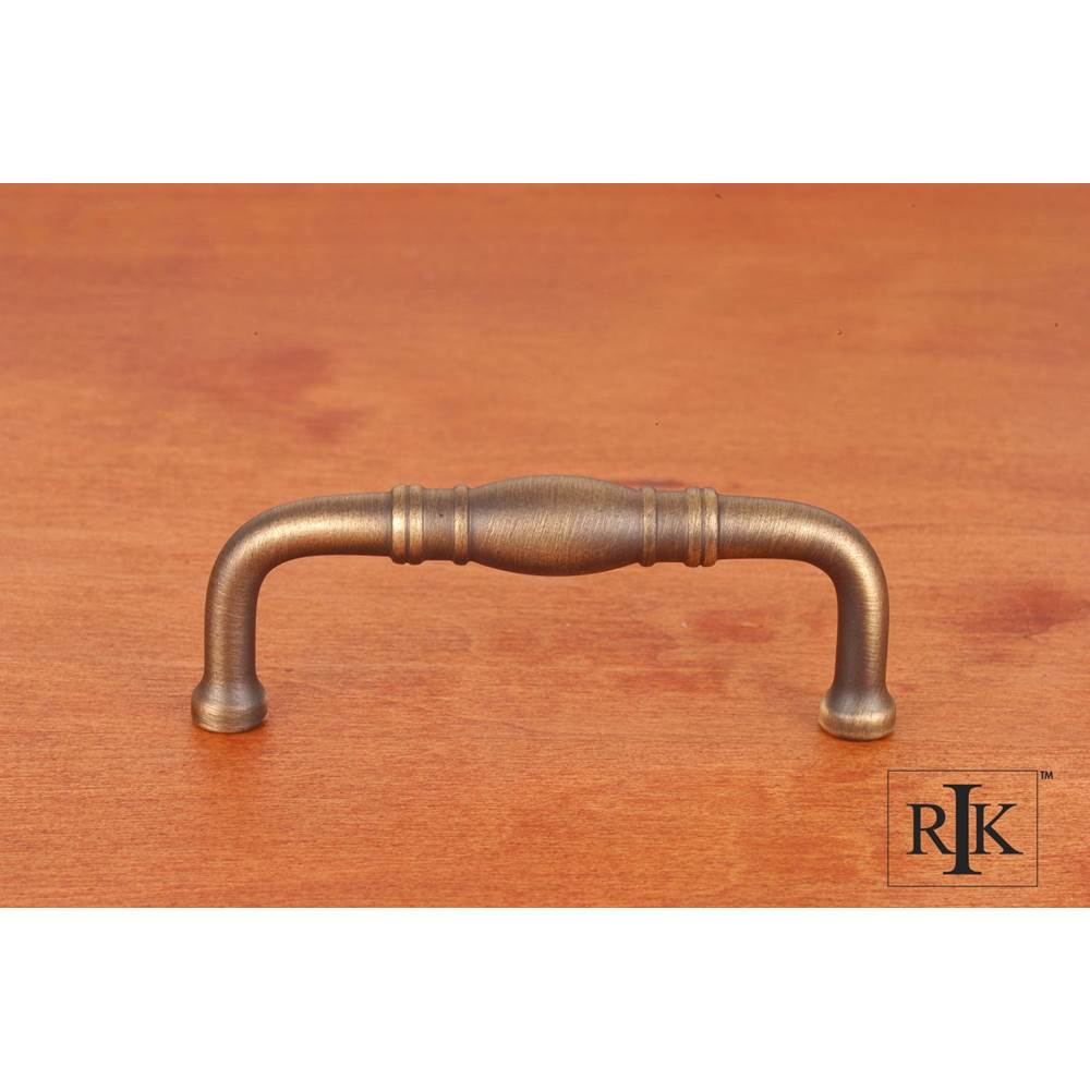 RK International - 3'' c/c Barrel Middle Pull - Antique English