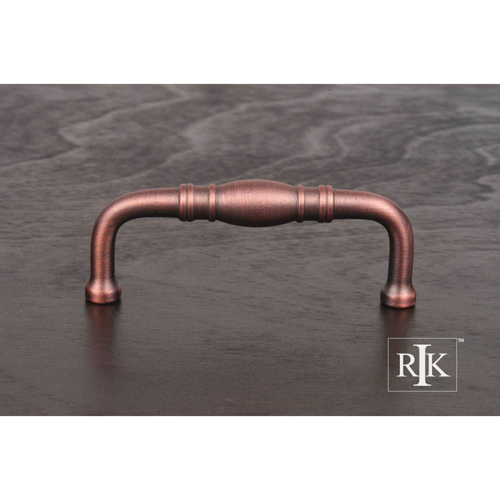 RK International - 3'' c/c Barrel Middle Pull - Distressed Copper