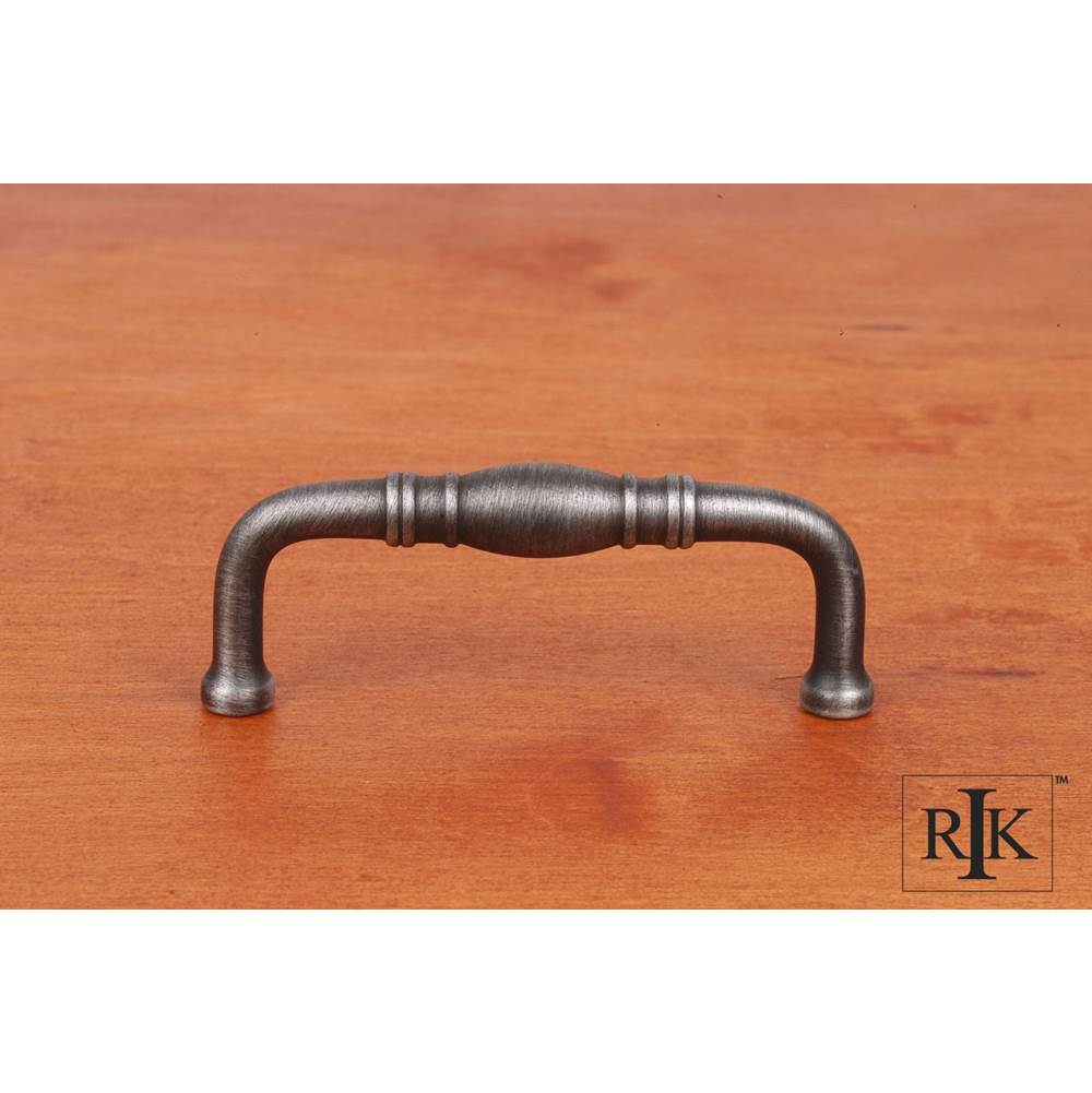 RK International - 3'' c/c Barrel Middle Pull - Distressed Nickel