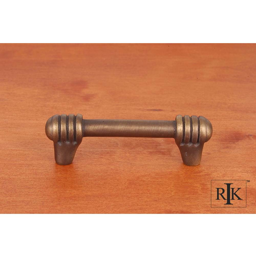 RK International - 3'' c/c Distressed Rod with Swirl Ends Pull - Antique English