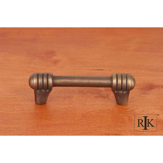 RK International - 3'' c/c Distressed Rod with Swirl Ends Pull - Antique English