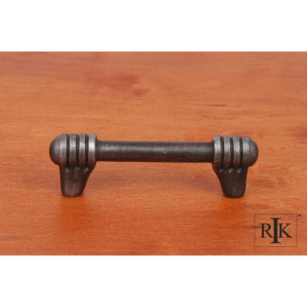 RK International - 3'' c/c Distressed Rod with Swirl Ends Pull - Distressed Nickel