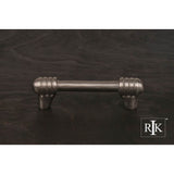 RK International - 3'' c/c Distressed Rod with Swirl Ends Pull - Satin Nickel