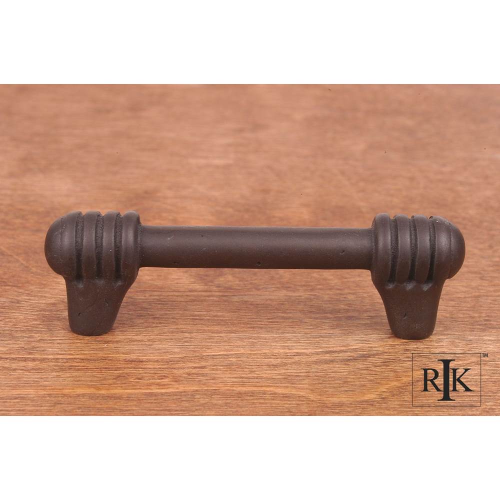 RK International - 3'' c/c Distressed Rod with Swirl Ends Pull - Oil Rubbed Bronze