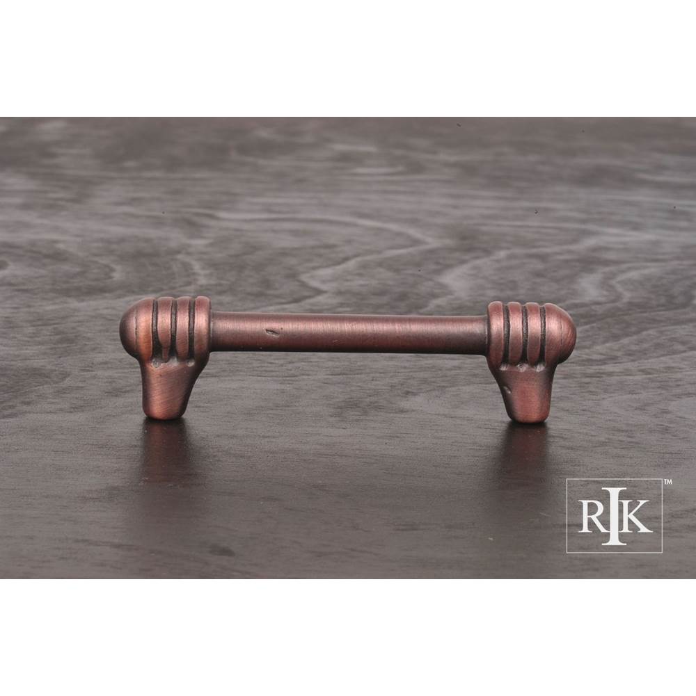 RK International - 3 1/2'' c/c Distressed Rod with Swirl Ends Pull - Distressed Copper