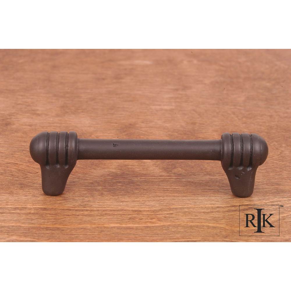 RK International - 3 1/2'' c/c Distressed Rod with Swirl Ends Pull - Oil Rubbed Bronze