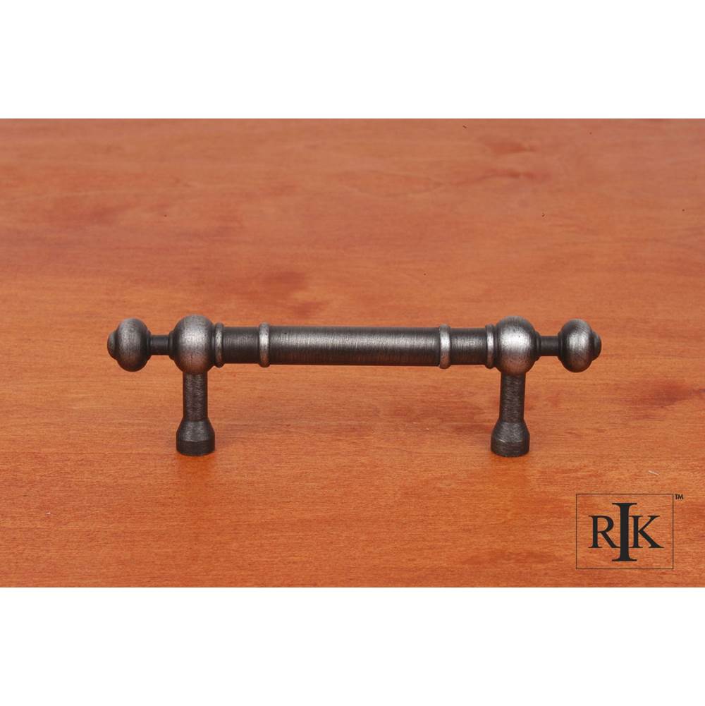 RK International - 3'' c/c Plain Pull with Decorative Ends - Distressed Nickel