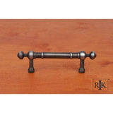RK International - 3'' c/c Plain Pull with Decorative Ends - Distressed Nickel