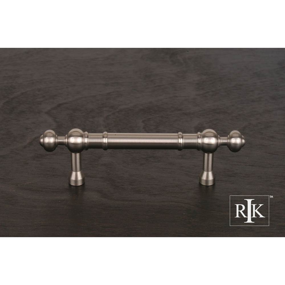 RK International - 3'' c/c Plain Pull with Decorative Ends - Satin Nickel