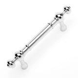 RK International - 3'' c/c Plain Pull with Decorative Ends - Polished Nickel