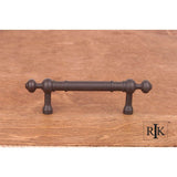 RK International - 3'' c/c Plain Pull with Decorative Ends - Oil Rubbed Bronze