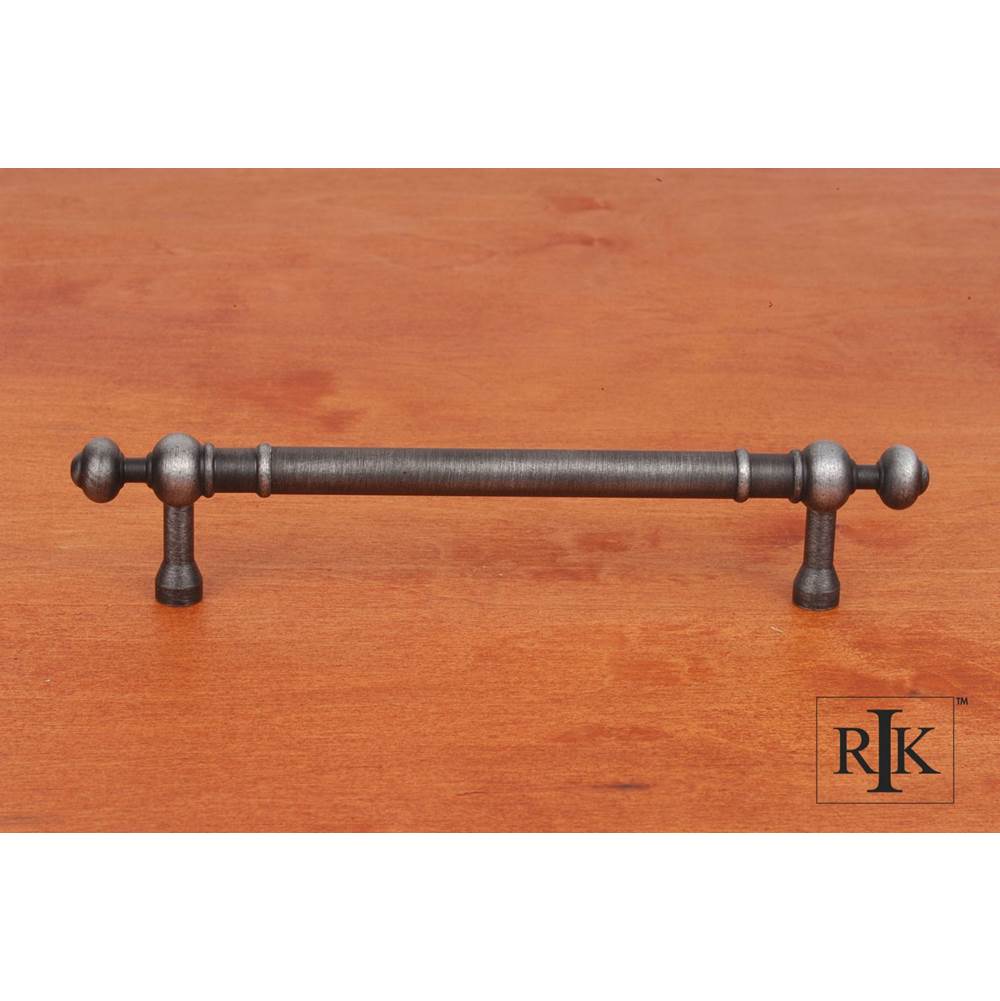RK International - 5'' c/c Plain Pull with Decorative Ends - Distressed Nickel