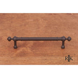 RK International - 5'' c/c Plain Pull with Decorative Ends - Oil Rubbed Bronze