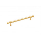 RK International - 5'' c/c Plain Pull with Decorative Ends - Satin Brass