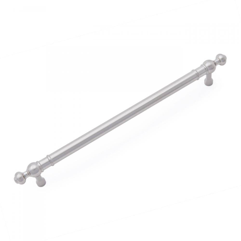 RK International - 8'' c/c Plain Pull with Decorative Ends - Satin Nickel