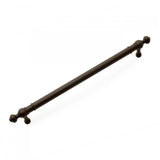 RK International - 8'' c/c Plain Pull with Decorative Ends - Oil Rubbed Bronze